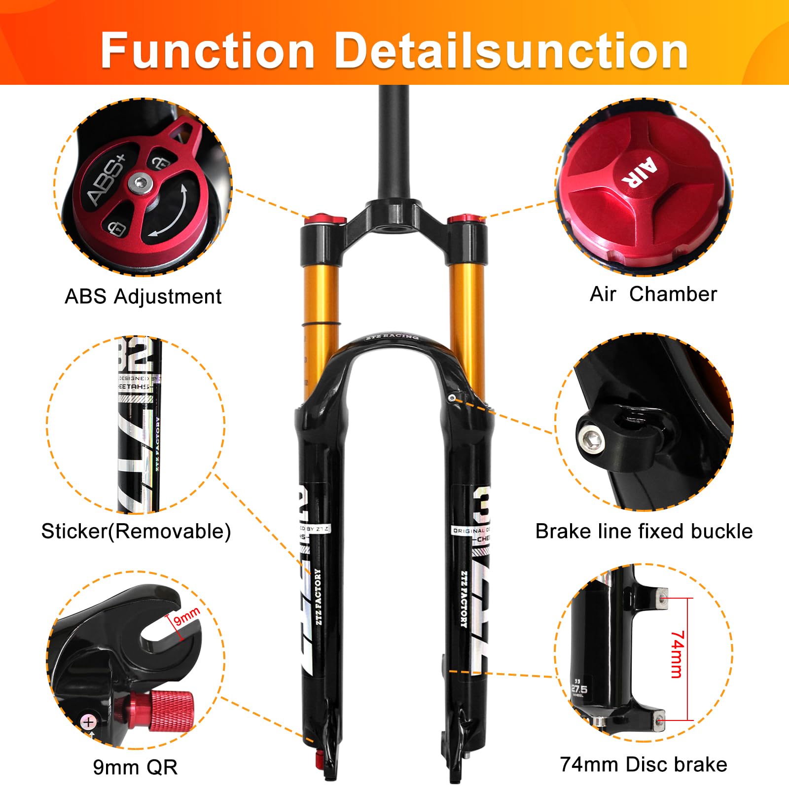 mtb AIRサスペンション27.5〜29inch Amazon.com : ZTZ 26/27.5/29 inch MTB Air Suspension Fork,120mm